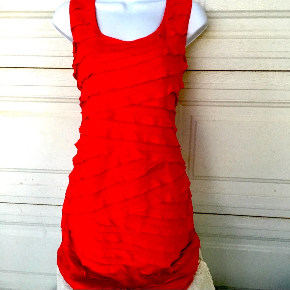 Max Studio bright red comfortable holiday dress